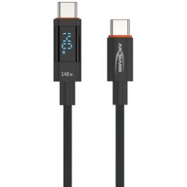 ANSMANN Câble données & charge avec écran, anthracite, 1,2 m