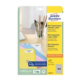 AVERY Zweckform Mini étiquette, 25,4 x 10 mm, blanc