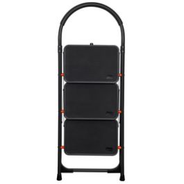 Bradas Escabeau pliable en acier, 3 niveaux, noir