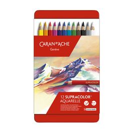 CARAN D'ACHE Crayons de couleur SUPRACOLOR, étui métal de 12