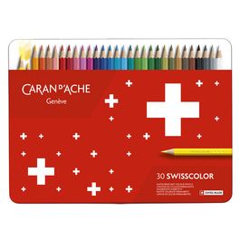 CARAN D'ACHE Crayons de couleur SWISSCOLOR, étui métal de 30