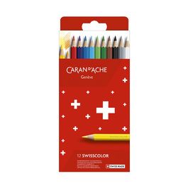 CARAN D'ACHE Crayons de couleur SWISSCOLOR,étui carton de 12