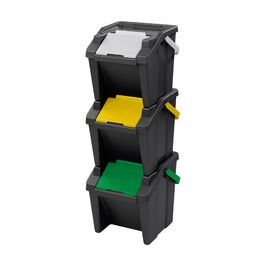 CEP Système de tri des déchets "Tower", 30 litres, lot de 3
