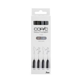 COPIC Feutre fin MULTILINER, set de 4, gris