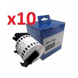 DK-22205 - Ruban cassette compatible Brother - Pack de 10 blanc