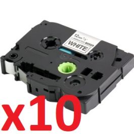 TZE-131 - Ruban cassette compatible Brother - Pack de 10 (noir, transparent)