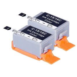 BCI-16 C / 9818A002 - Cartouches compatibles Canon - Pack x2 - couleur