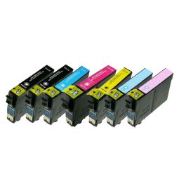 C13T08074011 / T0807 - cartouches compatible Epson - multipack 6 couleurs : noire, cyan, magenta, jaune
