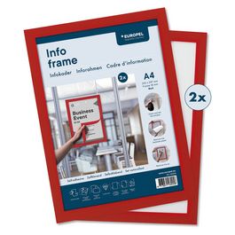 EUROPEL Cadre magnétique INFO FRAME, A4, rouge