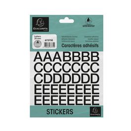 EXACOMPTA Lettres auto-adhésives A-Z, 20 mm, noir