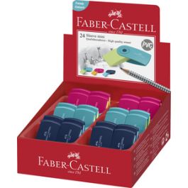 FABER-CASTELL Gomme en plastique SLEEVE MINI, assorti x24
