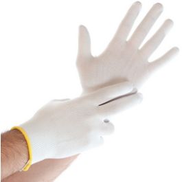 HYGOSTAR Gant de travail Ultra Flex, en nylon, M, blanc x12