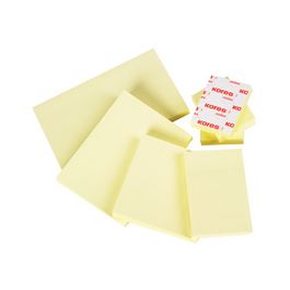 Kores Note adhésive 75 x 75 mm, uni, jaune