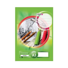 LANDRÉ Zeichenkartonblock DIN A4, 190 g/qm, 10 Blatt