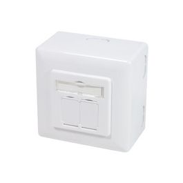 LogiLink Aufputz- und Unterputzdose Kat. 6, 2 x RJ45