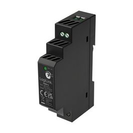 LogiLink Bloc d'alimentation pour rail DIN, 15 W, 12 V, noir