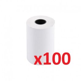 Lot de 100 bobines thermiques pour terminal carte bancaire - Sans BPA - 57 mm x 40 mm x 12 mm - 20 m