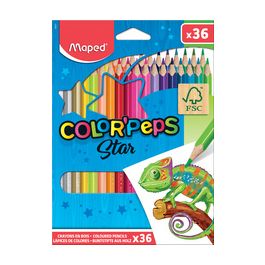 Maped Crayon de couleur COLOR'PEPS Star, étui carton de 36