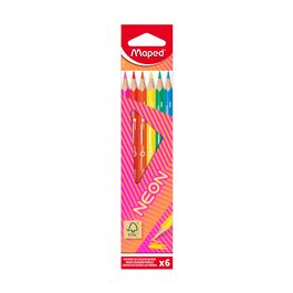 Maped Crayon de couleur triangulaire NEON, étui carton de 6