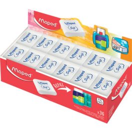 Maped Gomme en plastique Essentials Soft, présentoir de 36 x36