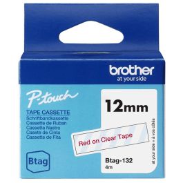 BTAG132 - ruban cassette de marque Brother - rouge, transparent