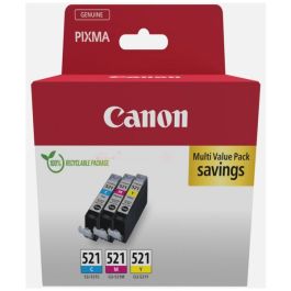 2934B010 / CLI-521 - cartouches de marque Canon - multipack 3 couleurs : cyan, magenta, jaune
