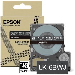 C53S672084 / LK-6BWJ - ruban cassette de marque Epson - noir, blanc