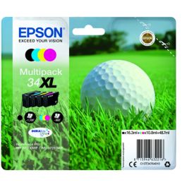 C13T34764010 / 34XL - cartouches de marque Epson - multipack 4 couleurs : noire, cyan, magenta, jaune