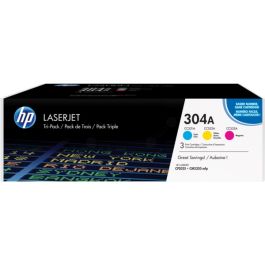 CF372AM / 304A - toners de marque HP - multipack 3 couleurs : cyan, magenta, jaune