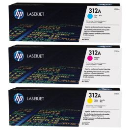 CF440AM / 312A - toners de marque HP - multipack 3 couleurs : cyan, magenta, jaune