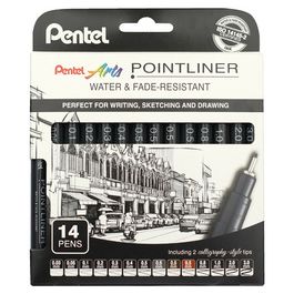 Pentel Feutre technique permanent Pointliner, set de 14