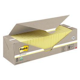 Post-it Bloc-note adhésif Recycling notes, 76 x 76 mm, jaune