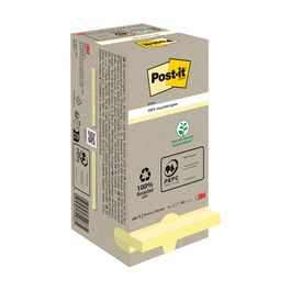 Post-it Bloc-note adhésif Recycling notes, 76 x 76 mm, jaune