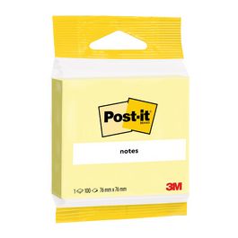 Post-it Bloc-note adhésif, 76 x 76 mm, jaune, blister
