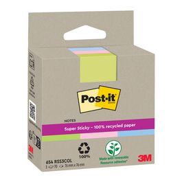 Post-it Bloc-note super sticky Recycling notes, coloré