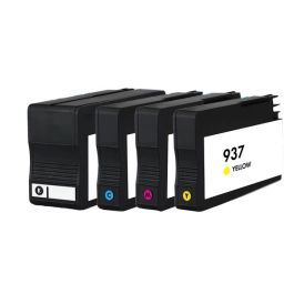 6C400NE / 937 - cartouches qualité premium compatible HP - multipack 4 couleurs : noire, cyan, magenta, jaune