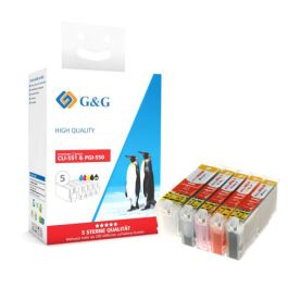 6509B008 / CLI-551 - cartouches qualité premium compatible Canon - multipack 4 couleurs : noire, cyan, magenta, jaune