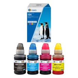 C13T00P640 / 104 - cartouches qualité premium compatible Epson - multipack 4 couleurs : noire, cyan, magenta, jaune