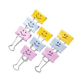 RAPESCO Pince double clip, (L)32 mm, jaune, émoticône