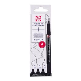 ROYAL TALENS Feutre Pigment Fineliner Medium, set de 3, noir
