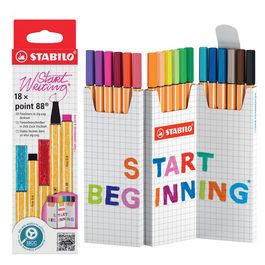 STABILO Feutre fin point 88, set zigzag de 18 pièces