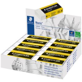 STAEDTLER Gomme plastique Noris, blanc, présentoir de 20 x20