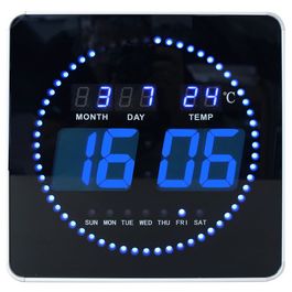 UNiLUX Horloge murale LED FLO, date/température, noir