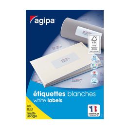 agipa Etiquette universelle, 105 x 39 mm, coins droits