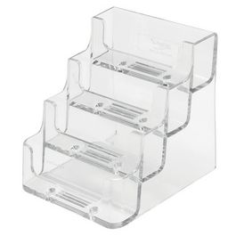 deflecto Porte-cartes de visite, 4 compartiments,transparent