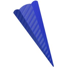 folia Schultüten-Zuschnitt, 3D-Wellpappe, 6-eckig, blau