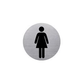 helit Pictogramme "the badge" WC-Femmes, rond, argent