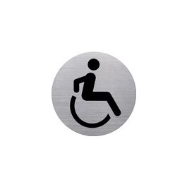 helit Pictogramme "the badge" WC handicapés", rond, argent