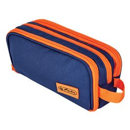 herlitz Trousse à deux compartiments université, bleu/orange