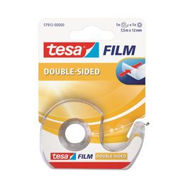 tesa Film Ruban adhésif double face,12 mm x 7,5 m + dévidoir